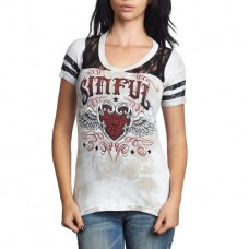 Sinful AFFLICTION Womens T-Shirt CONSTANZA Heart